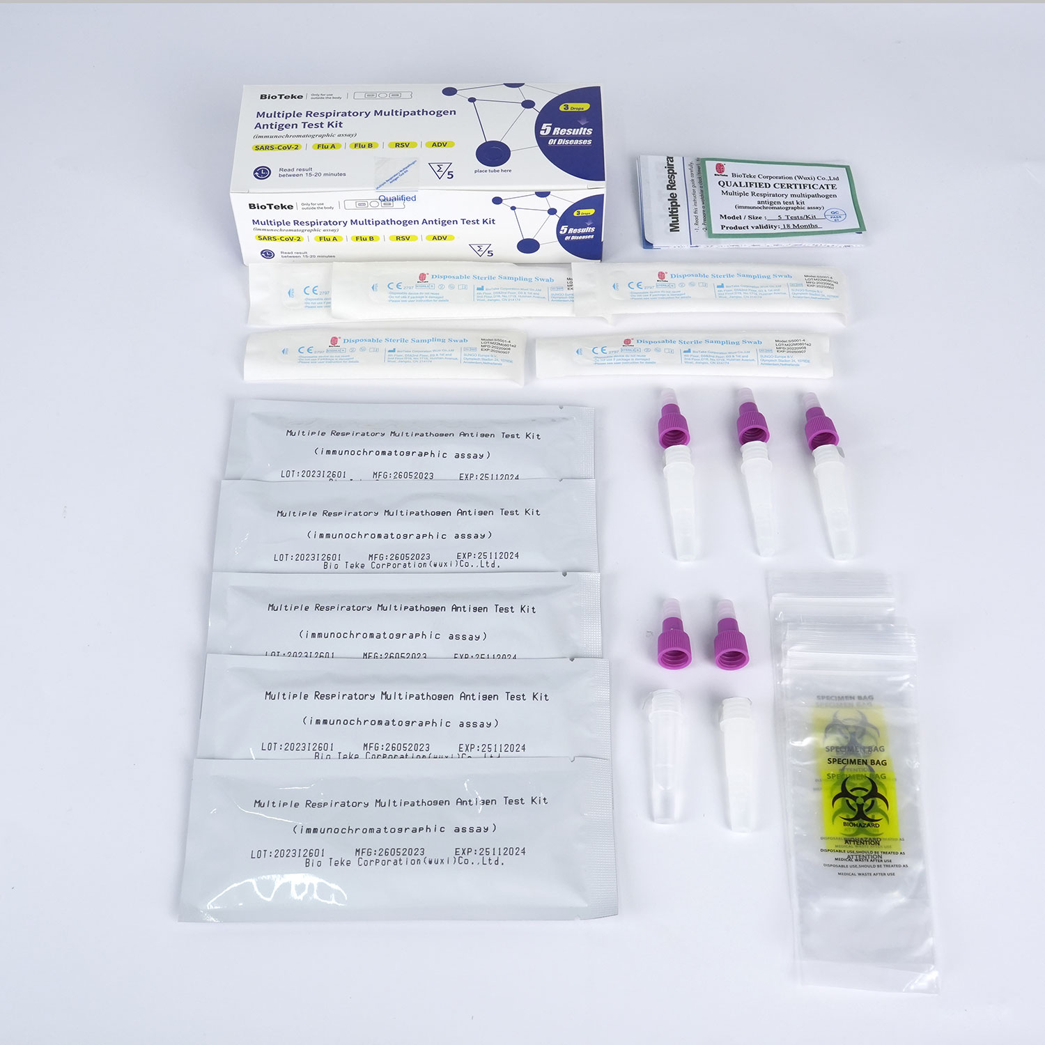 Multiple Respiratory Multipathogen Antigen Test Kit (3 Results & 4 Results & 5 Results)