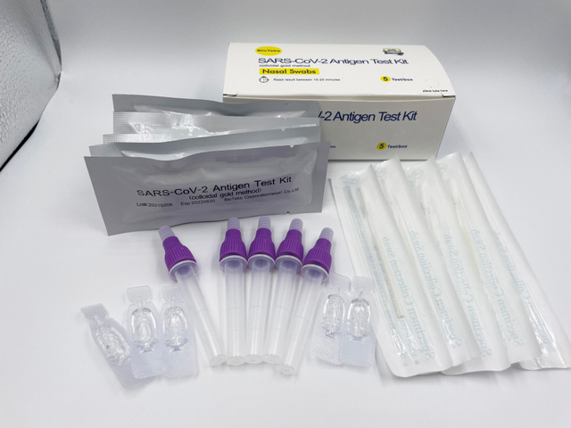 Factory Supply Anterior Nasal Swab RADT SARS-CoV-2 Antigen Test Kit (5 Tests Per Box)